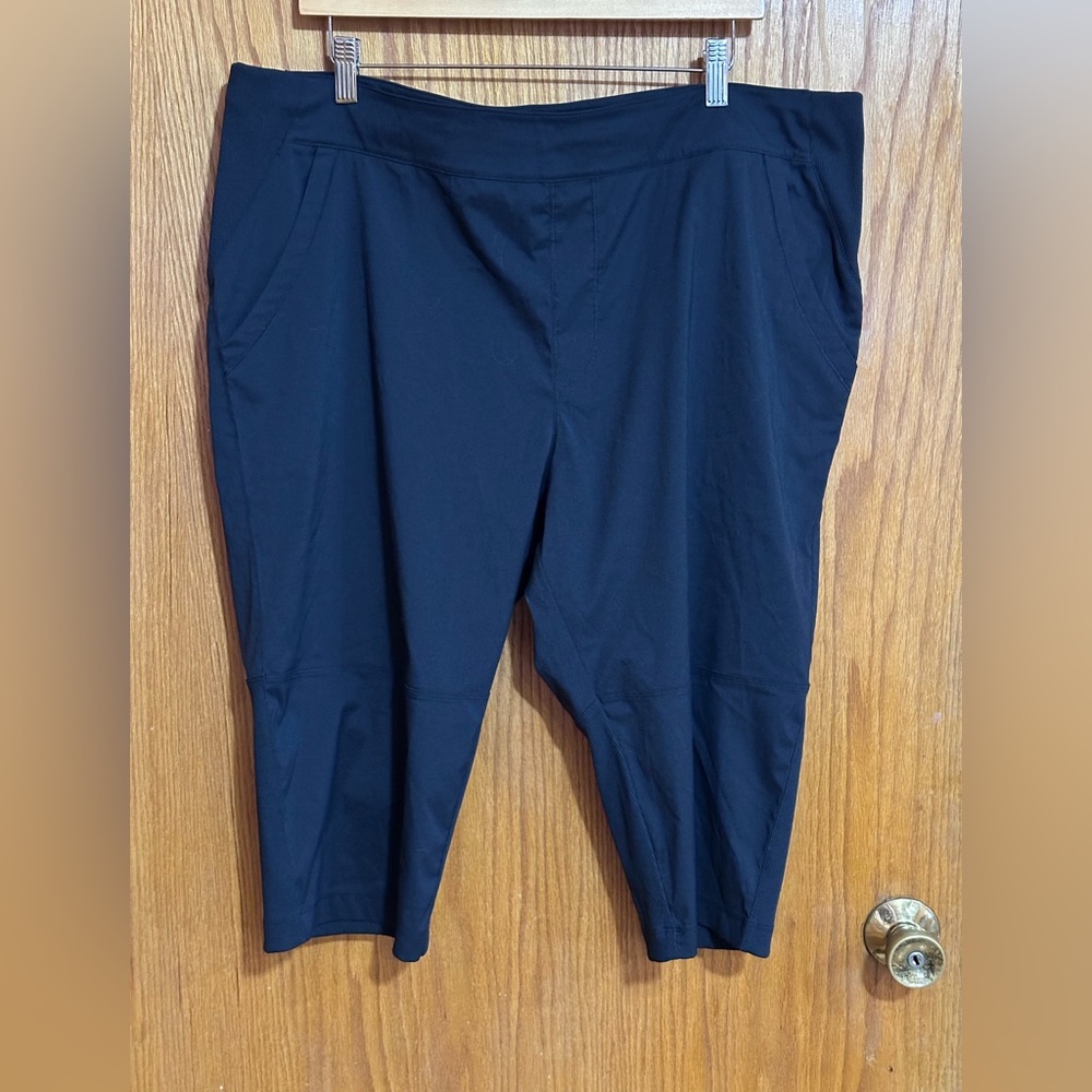 Rei Cooperative Co-op Pants Women Capri Cropped Hiking Pocket Black Sz XL(AC)